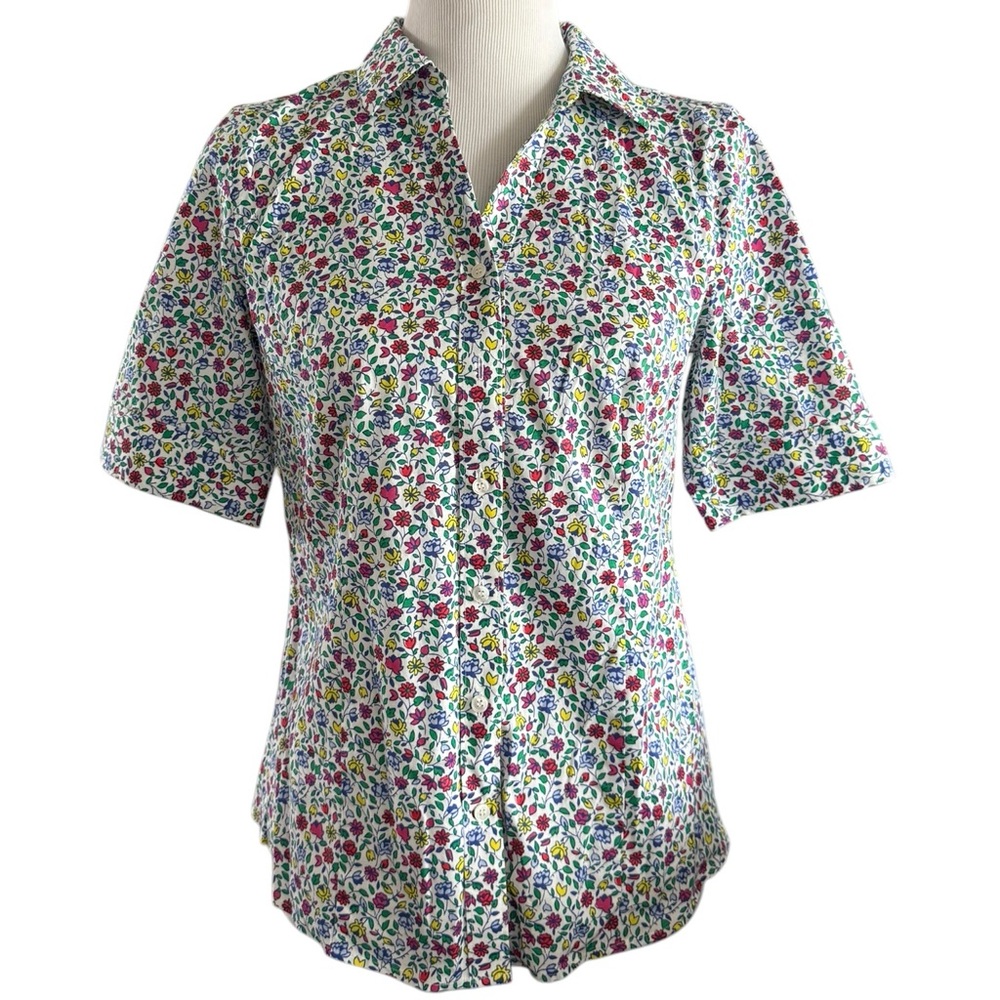 Talbots Multi-Color Floral Button-Down Shirt - Picture 2 of 11